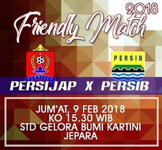 Jadwal Persijap Jepara vs Persib Bandung Jumat 9 Februari 2018. Pertandingan Uji Coba.