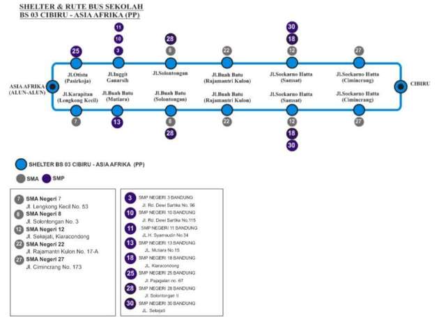 Shelter & Rute Bus Sekolah Gratis Kota Bandung