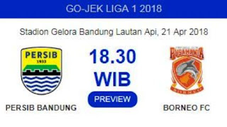 Head to Head Persib vs Borneo FC
